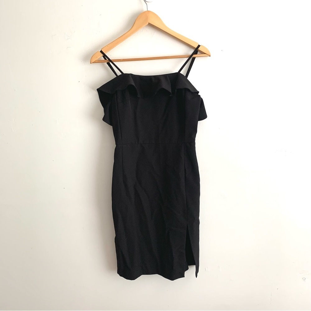 & other stories black ruffle mini dress